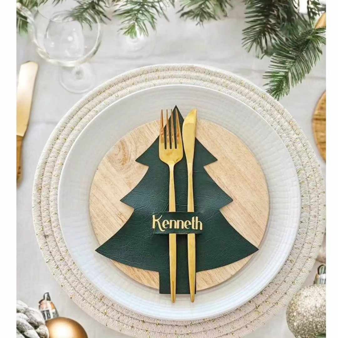 Personalised Christmas Tree Cutlery Holder Posy Lane Designs